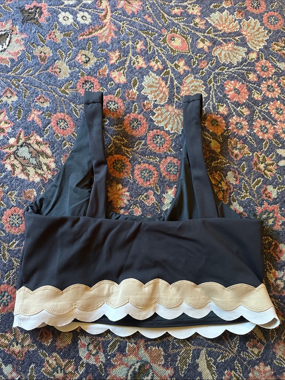 Beach Riot Marin Black Scallop-Trim Bralette - Picture 2 of 3